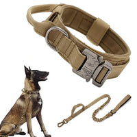 ACESSÓRIOS-Conjunto de coleira tática militar para cães, coleira durável para animais de estimação, coleira retrátil, acessório de treinamento para cães de médio e grande porte, pastor alemão