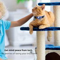 ACESSÓRIOS-Coleira rastreadora GPS para gatos, à prova d'água, anti-perda, rastreadora de animais de estimação, localizadora Bluetooth para animais de estimação, coleira inteligente leve para rastreamento seguro de animais de estimação