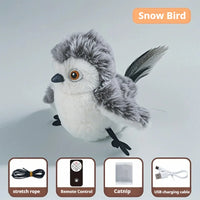 BRINQUEDOS-Flappy Bird Brinquedo Interativo para Gatos Controle Remoto USB Recarregável Brinquedo de Pelúcia para Gatos de Estimação Brinquedo de Pássaro Batendo as Batidas Estimula o Instinto de Caças