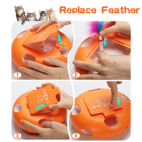 BRINQUEDOS-Brinquedos para gatos INKZOO, brinquedos interativos para gatos de interior, brinquedo interativo inteligente para gatinhos, brinquedo automático para ratos com 7 furos que mata toupeiras