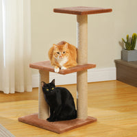 CAMINHAS-Árvore para gatos, torre para gatos de interior, 2 estilos, árvore de atividades para gatos com postes para arranhar, rede grande e poleiro superior removível, cinza