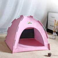 CAMINHAS-Casa dobrável para gatos, tenda para animais de estimação, quatro estações, ninho universal para gatos e cães, tapete refrescante de verão, portátil, dobrável e respirável para áreas externas