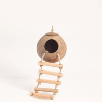 CAMINHAS-Casa de hamster resistente a mordidas, gaiolas de coco naturais para animais de estimação pequenos, esconderijo para porquinhos-da-índia, casa de madeira para hamster, suprimentos para animais de estimação