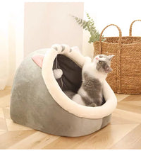 CAMINHAS-Cama para gatos com estampa de desenho animado, dobrável, removível e lavável, para cães pequenos, com tapete, bolsa, caverna, cama para gatos
