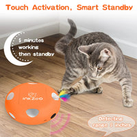 BRINQUEDOS-Brinquedos para gatos INKZOO, brinquedos interativos para gatos de interior, brinquedo interativo inteligente para gatinhos, brinquedo automático para ratos com 7 furos que mata toupeiras