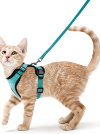 ACESSÓRIOS-Coleira e guia para gatos para caminhada, coletes ajustáveis e macios à prova de fuga para gatos, EasyControl