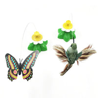 BRINQUEDOS-Automatic Rotating Electric Cat Toy Colorful Butterfly Bird Animal Shape Plastic Funny Kitten Pet Dog Interactive Training Toys