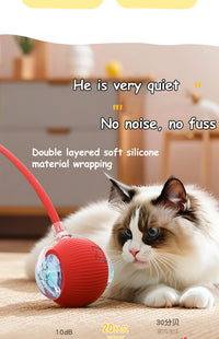BRINQUEDOS-Novo brinquedo interativo para gatos, bola rolante automática, rabo falso, brinquedo elétrico inteligente recarregável para animais de estimação, treinamento para cães e gatos, imitação de ratoe