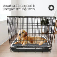 CAMINHAS-Cama curta de pelúcia para cães com fundo antiderrapante, cama ortopédica de espuma para cães, capa removível para cães grandes, médios e pequenos, lavável à máquina