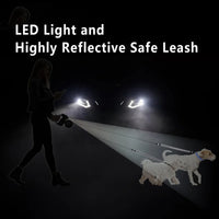 ACESSÓRIOS-Coleira retrátil automática de 3 m com ponta dupla e lanterna LED, saco de lixo, caixa de roleta, corda de tração dupla de 360 graus, suprimentos para animais de estimação