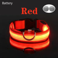 ACESSÓRIOS-Coleira de cachorro com LED e carregamento USB, anti-perda, segurança noturna, luz luminosa, ajustável, de nylon, para animais de estimação, coleiras brilhantes