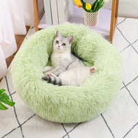 CAMINHAS-Cama redonda para animais de estimação de 40-60 cm, cama para cães grandes, cama supermacia para gatos, longa, de pelúcia, cesta para cães, almofada, cama para gatos, tapete para animais, sofá para dormir