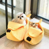 CAMINHAS-Cama de gato banana, fofa, engraçada, aconchegante, tapete para gatos, quente, durável, portátil, cesta para animais de estimação, canil, almofada para cães, suprimentos para gatos, multicoloridor