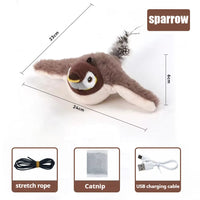 BRINQUEDOS-Flappy Bird Brinquedo Interativo para Gatos Controle Remoto USB Recarregável Brinquedo de Pelúcia para Gatos de Estimação Brinquedo de Pássaro Batendo as Batidas Estimula o Instinto de Caças