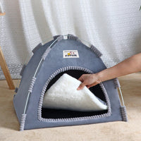 CAMINHAS-Casa dobrável para gatos, tenda para animais de estimação, quatro estações, ninho universal para gatos e cães, tapete refrescante de verão, portátil, dobrável e respirável para áreas externas