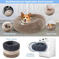 CAMINHAS-Cama redonda para cachorro, cama quente para inverno, cesta de pelúcia para cachorro, cama lavável para animais de estimação para cães pequenos, médios e grandes, sofá para gatos