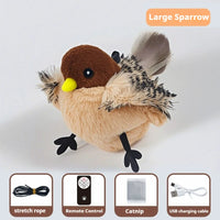 BRINQUEDOS-Flappy Bird Brinquedo Interativo para Gatos Controle Remoto USB Recarregável Brinquedo de Pelúcia para Gatos de Estimação Brinquedo de Pássaro Batendo as Batidas Estimula o Instinto de Caças