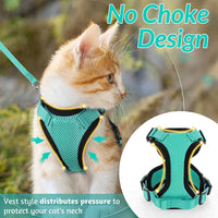 ACESSÓRIOS-Coleira e guia para gatos para caminhada, coletes ajustáveis e macios à prova de fuga para gatos, EasyControl