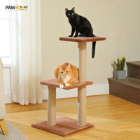 CAMINHAS-Árvore para gatos, torre para gatos de interior, 2 estilos, árvore de atividades para gatos com postes para arranhar, rede grande e poleiro superior removível, cinza