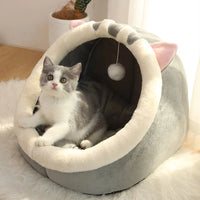 CAMINHAS-Cama para gatos com estampa de desenho animado, dobrável, removível e lavável, para cães pequenos, com tapete, bolsa, caverna, cama para gatos