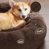 CAMINHAS-Cama redonda para cachorro, cama quente para inverno, cesta de pelúcia para cachorro, cama lavável para animais de estimação para cães pequenos, médios e grandes, sofá para gatos