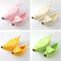 CAMINHAS-Cama de gato banana, fofa, engraçada, aconchegante, tapete para gatos, quente, durável, portátil, cesta para animais de estimação, canil, almofada para cães, suprimentos para gatos, multicoloridor