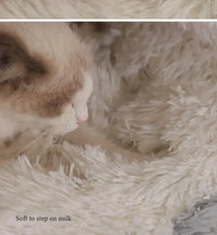 Sacos de dormir para animais de estimação semi-fechados, almofada longa e redonda para gatos, pelúcia macia 2 em 1, camas quentes para gatos, conforto simples, ninho quente para dormir de filhotes