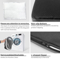CAMINHAS-Cama curta de pelúcia para cães com fundo antiderrapante, cama ortopédica de espuma para cães, capa removível para cães grandes, médios e pequenos, lavável à máquina