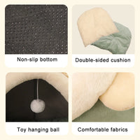 CAMINHAS-Cama para gatos com estampa de desenho animado, dobrável, removível e lavável, para cães pequenos, com tapete, bolsa, caverna, cama para gatos