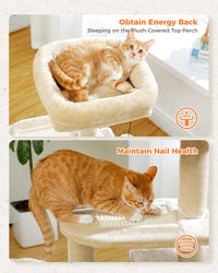 CAMINHAS-Árvore para gatos, torre para gatos de interior, 2 estilos, árvore de atividades para gatos com postes para arranhar, rede grande e poleiro superior removível, cinza