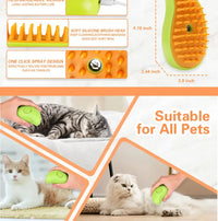 HIGIENE-Escova elétrica para massagem e tosa de animais de estimação, escova elétrica 3 em 1 para massagem e escova de vapor para gatos e cachorros