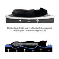 CAMINHAS-Cama curta de pelúcia para cães com fundo antiderrapante, cama ortopédica de espuma para cães, capa removível para cães grandes, médios e pequenos, lavável à máquina