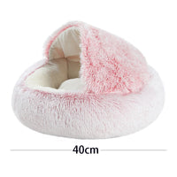 CAMINHAS-Cama macia de pelúcia para animais de estimação com capa, cama redonda para gatos, colchão para animais de estimação, ninho quente para dormir em cães pequenos e gatinhos