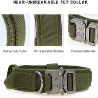 ACESSÓRIOS-Conjunto de coleira tática militar para cães, coleira durável para animais de estimação, coleira retrátil, acessório de treinamento para cães de médio e grande porte, pastor alemão