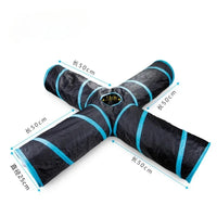 BRINQUEDOS-Túnel de brinquedo para gatos, azul e preto, tubo de brincar dobrável, divertido, pop-up, jogo interativo de perseguição, casa de brincar durável para gatinhos internos