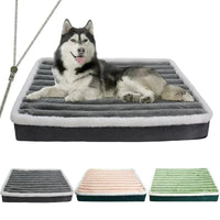 CAMINHAS-Cama curta de pelúcia para cães com fundo antiderrapante, cama ortopédica de espuma para cães, capa removível para cães grandes, médios e pequenos, lavável à máquina