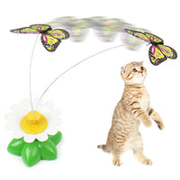 BRINQUEDOS-Automatic Rotating Electric Cat Toy Colorful Butterfly Bird Animal Shape Plastic Funny Kitten Pet Dog Interactive Training Toys