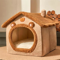CAMINHAS-Casa dobrável para animais de estimação, casa removível e lavável para gatos, caverna para filhotes, sofá, cama para animais de estimação, casa para cães extra pequenos e gatos pequenos e médios