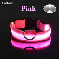 ACESSÓRIOS-Coleira de cachorro com LED e carregamento USB, anti-perda, segurança noturna, luz luminosa, ajustável, de nylon, para animais de estimação, coleiras brilhantes