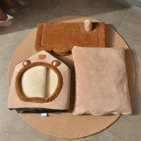 CAMINHAS-Casa dobrável para animais de estimação, casa removível e lavável para gatos, caverna para filhotes, sofá, cama para animais de estimação, casa para cães extra pequenos e gatos pequenos e médios