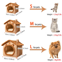 CAMINHAS-Casa dobrável para animais de estimação, casa removível e lavável para gatos, caverna para filhotes, sofá, cama para animais de estimação, casa para cães extra pequenos e gatos pequenos e médios