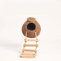 CAMINHAS-Casa de hamster resistente a mordidas, gaiolas de coco naturais para animais de estimação pequenos, esconderijo para porquinhos-da-índia, casa de madeira para hamster, suprimentos para animais de estimação