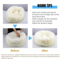 CAMINHAS-Cama redonda para cachorro, cama quente para inverno, cesta de pelúcia para cachorro, cama lavável para animais de estimação para cães pequenos, médios e grandes, sofá para gatos