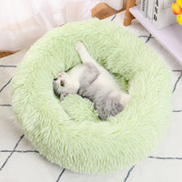 CAMINHAS-Cama redonda para animais de estimação de 40-60 cm, cama para cães grandes, cama supermacia para gatos, longa, de pelúcia, cesta para cães, almofada, cama para gatos, tapete para animais, sofá para dormir
