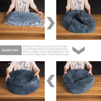 CAMINHAS-Cama redonda para cachorro, cama quente para inverno, cesta de pelúcia para cachorro, cama lavável para animais de estimação para cães pequenos, médios e grandes, sofá para gatos