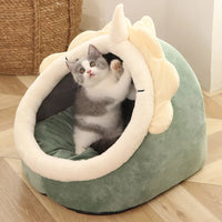 CAMINHAS-Cama para gatos com estampa de desenho animado, dobrável, removível e lavável, para cães pequenos, com tapete, bolsa, caverna, cama para gatos
