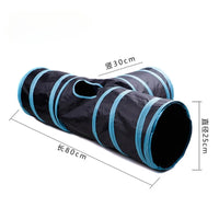 BRINQUEDOS-Túnel de brinquedo para gatos, azul e preto, tubo de brincar dobrável, divertido, pop-up, jogo interativo de perseguição, casa de brincar durável para gatinhos internos