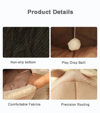 CAMINHAS-Cama para gatos com estampa de desenho animado, dobrável, removível e lavável, para cães pequenos, com tapete, bolsa, caverna, cama para gatos