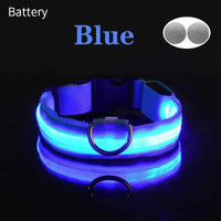 ACESSÓRIOS-Coleira de cachorro com LED e carregamento USB, anti-perda, segurança noturna, luz luminosa, ajustável, de nylon, para animais de estimação, coleiras brilhantes