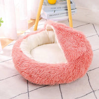 CAMINHAS-Cama redonda para animais de estimação de 40-60 cm, cama para cães grandes, cama supermacia para gatos, longa, de pelúcia, cesta para cães, almofada, cama para gatos, tapete para animais, sofá para dormir
